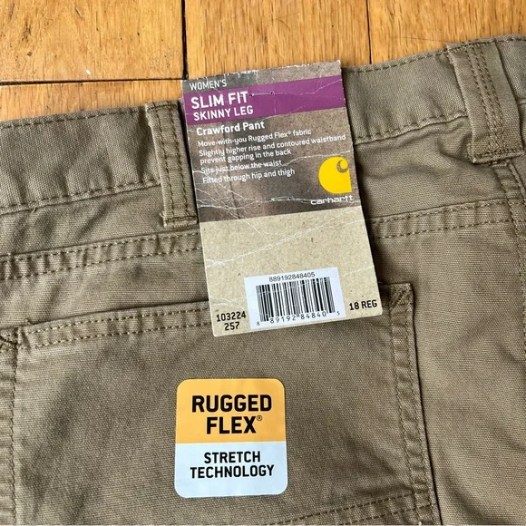 Carhartt Yukon Slim Fit Skinny Crawford Pants 18 NWT - Picture 9 of 16